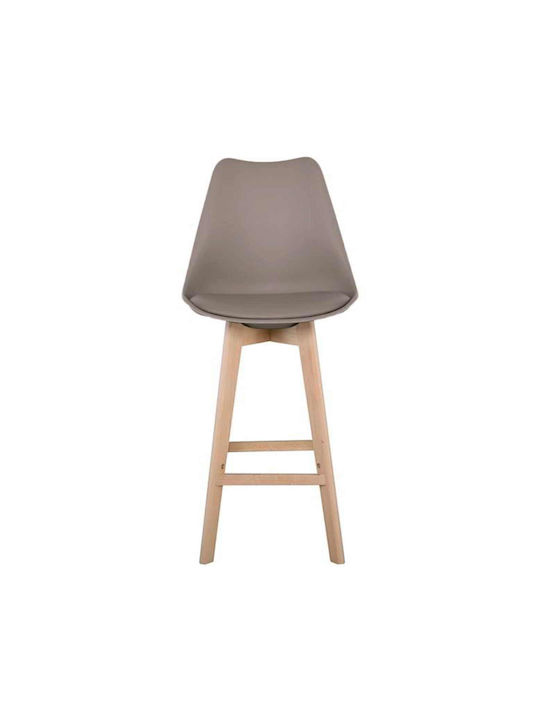 Σκαμπό Μπαρ με Πλάτη από Πολυπροπυλένιο Martin Sand Beige 4τμχ 49x54x106εκ.