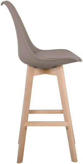 Σκαμπό Μπαρ με Πλάτη από Πολυπροπυλένιο Martin Sand Beige 4τμχ 49x54x106εκ.