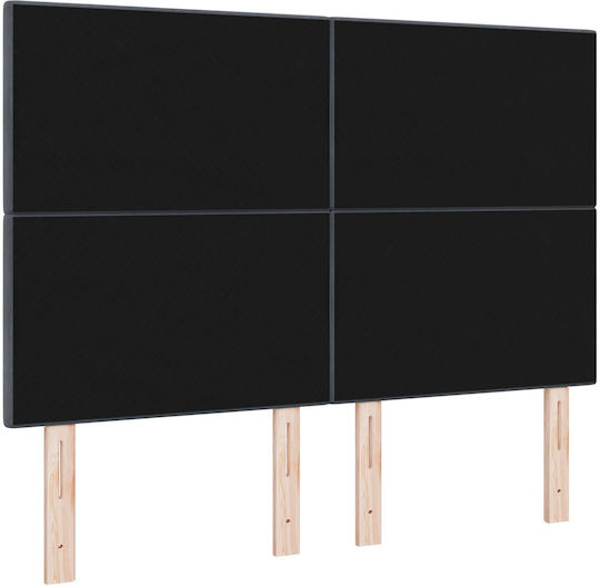 vidaXL Stoff Kopfstütze für Betten Dunkelgrau 144x128cm