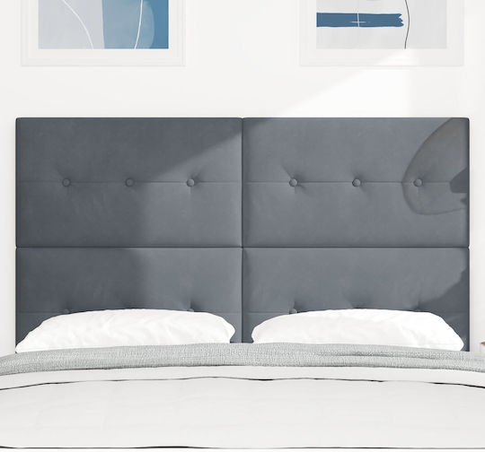 vidaXL Stoff Kopfstütze für Betten Dunkelgrau 144x128cm