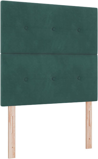 vidaXL Fabric Bed Headboard Dark Green 100x88cm