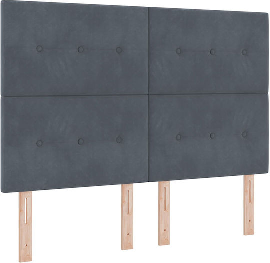 vidaXL Fabric Bed Headboard Dark Gray 160x128cm
