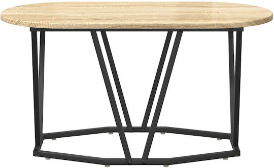 Oval Central Wooden Coffee Table Sonoma Oak M80xW40xH40.5cm