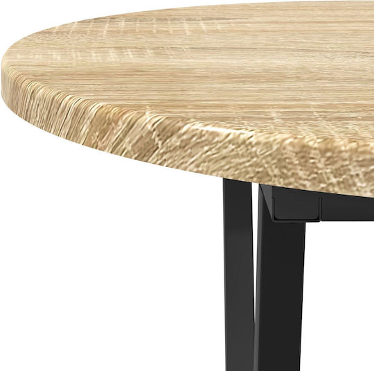 Oval Central Wooden Coffee Table Sonoma Oak M80xW40xH40.5cm