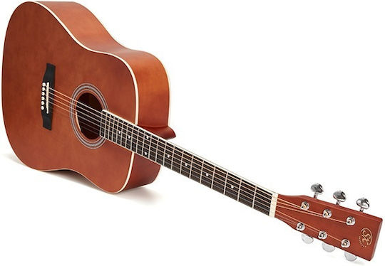 Chitară Acustică Sx Sd104gbr Lacuită Lucios Maro