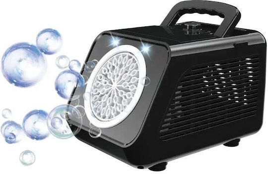 Mașină Electrică de Bule de Săpun cu Lumină LED 2 Viteze 200ml 12000 Bule Min 12x13x19cm Negru Alb
