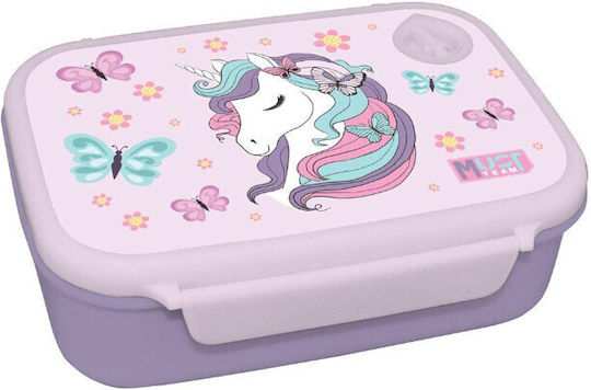Must Team Plastic Kids' Lunch Set Unicorns 0.8lt Pink