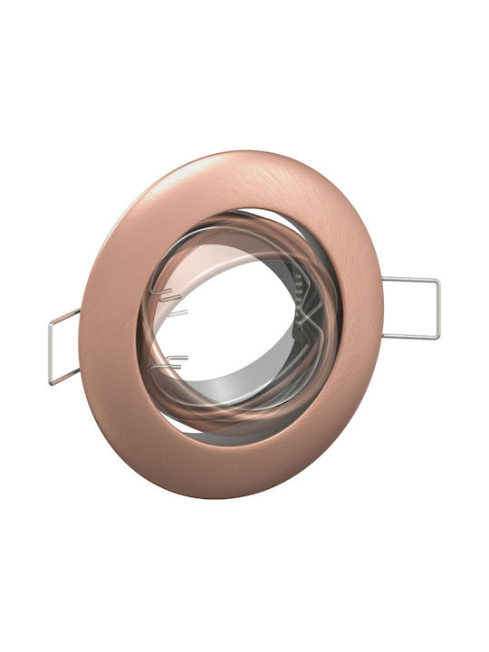 vidaXL Rectangle Plastic Recessed Spot with Integrated LED and Warm White Light Copper 9x9cm. 1pcs