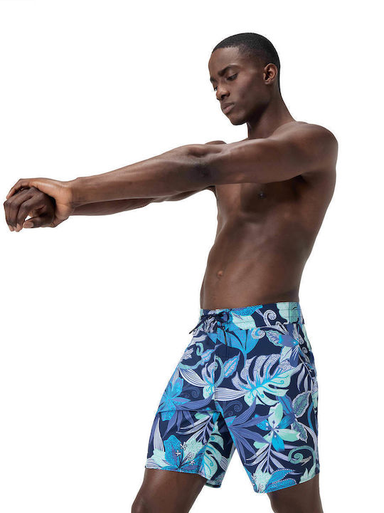 Men's Swimwear Shorts Blue with Patterns