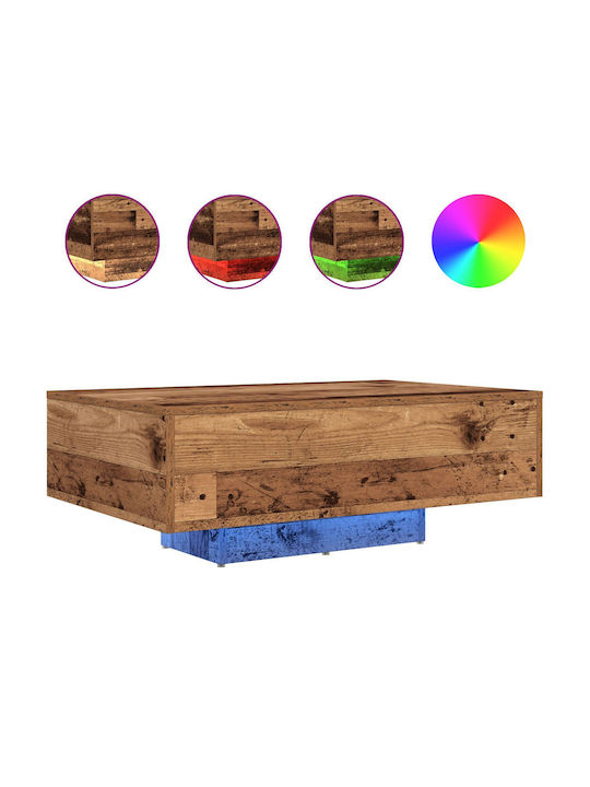 vidaXL Kaffeetisch Zentral aus Massivholz altem Holz M85xT55xH31cm