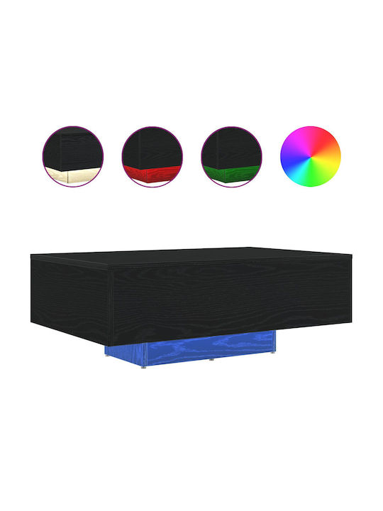 Masa Centrală Rectangulară Din Lemn Stejar Negru L85xL55xÎ31cm
