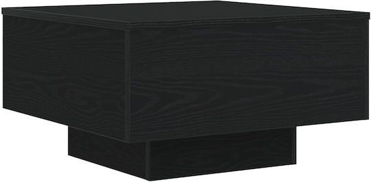 Square Central Wooden Coffee Table Black Oak W55xL55xH31cm