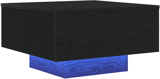 Square Central Wooden Coffee Table Black Oak W55xL55xH31cm
