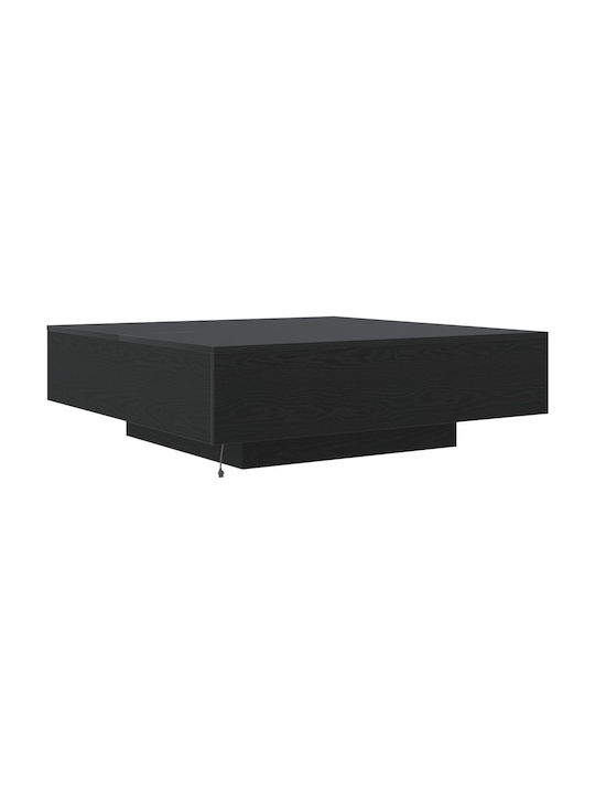 Square Central Wooden Coffee Table Black Oak M100xL100xH31cm