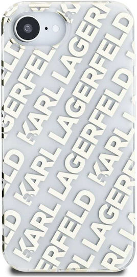 Karl Lagerfeld Luxus Fullover Logo Umschlag Rückseite Silikon Gold (iPhone 17e / 16e)