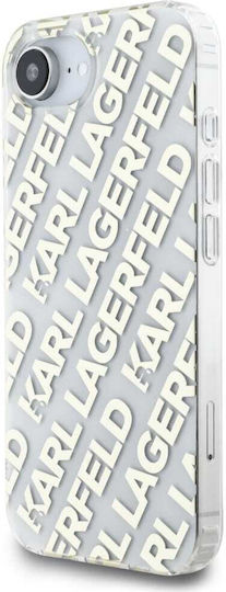 Karl Lagerfeld Luxus Fullover Logo Umschlag Rückseite Silikon Gold (iPhone 17e / 16e)