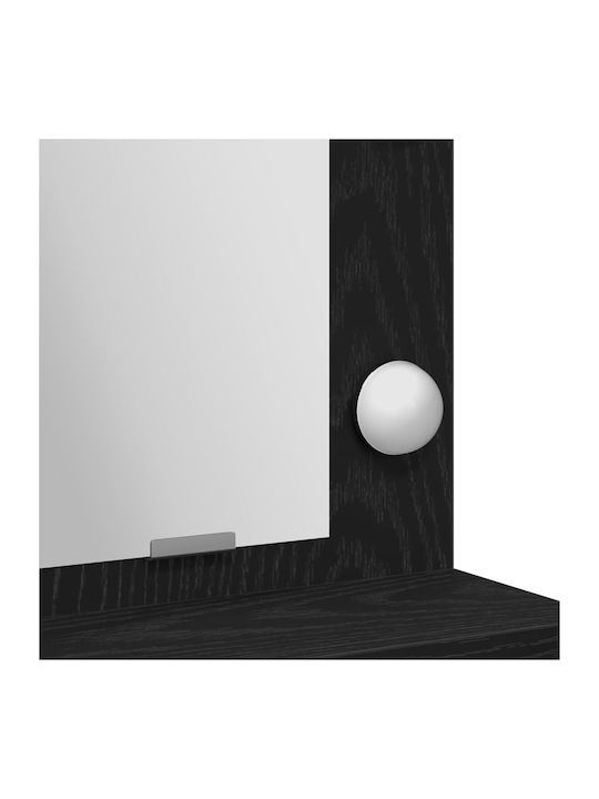 Wooden Makeup Dressing Table Black Oak with Mirror 79x41x135cm