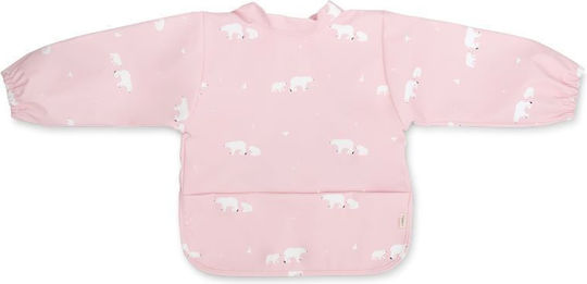 Saro Waterproof Coverall Fabric with Hoop & Loop Fastener, Pocket & Sleeves Pink