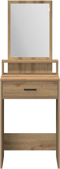Floor-Standing Makeup Dressing Table Wooden Artisan Oak with Mirror 50x41x140cm
