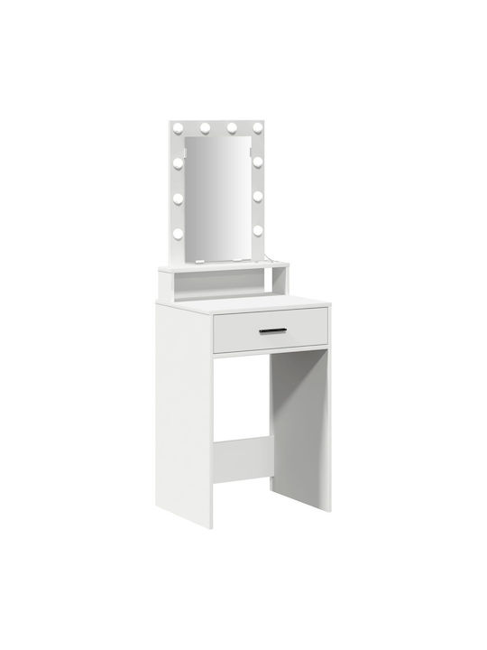 Тоалетна за грим Дървена Бял 50x41x140бр