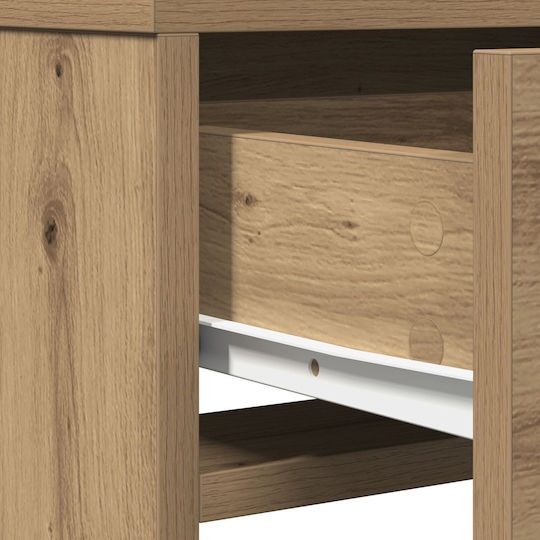 Bodenstehende Schminktisch Schlafzimmer Holz Braun mit Spiegel 50x41x135cm