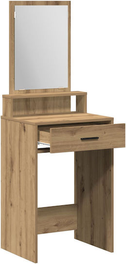 Floor-Standing Makeup Dressing Table Wooden Artisan Oak with Mirror 50x41x140cm