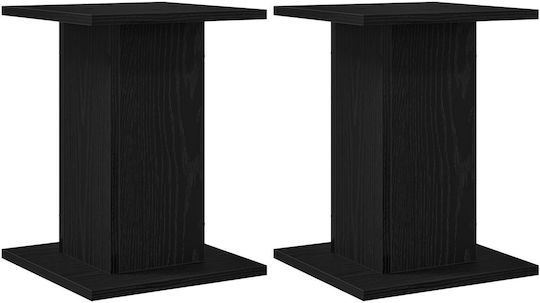 Vidaxl Στήρες Ηχείων 2 Τμχ Μαύρη Δρυς 30x30x40 Εκ Φτιαγμένοι Ξύλο