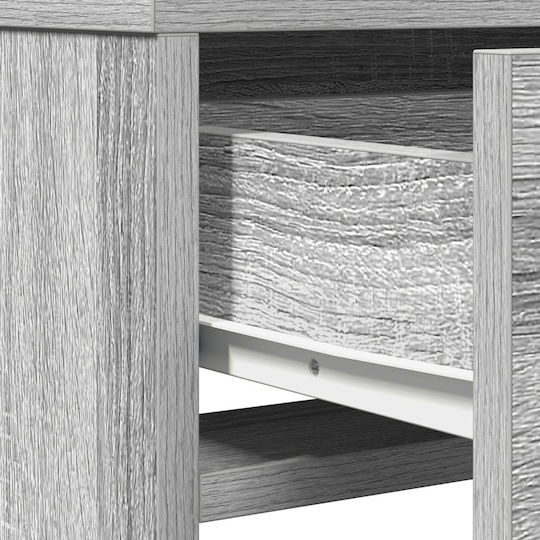 Bodenstehende Schminktisch Schlafzimmer Holz Grau mit Spiegel 50x41x140cm