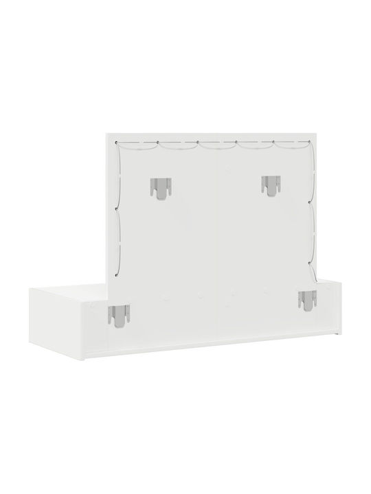 Masă de machiaj din Lemn Alb cu Oglindă 100x40x70cm