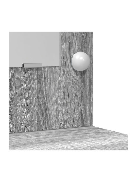 Bodenstehende Schminktisch Schlafzimmer Holz Grau mit Spiegel 40x41x75cm