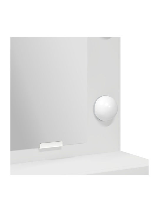 Wooden Makeup Dressing Table White with Mirror 50x41x135cm