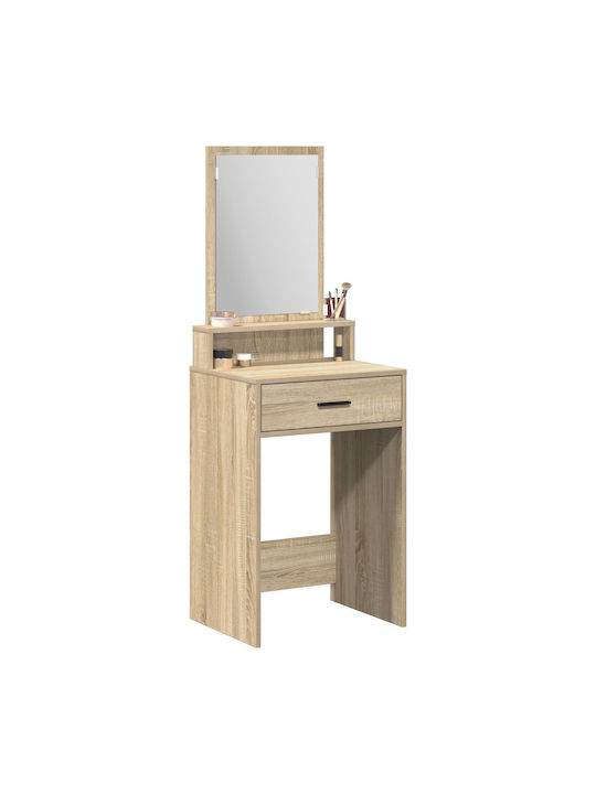 Masută De Toaletă De Podea Din Lemn Stejar Sonoma Cu Oglindă 50x41x140cm