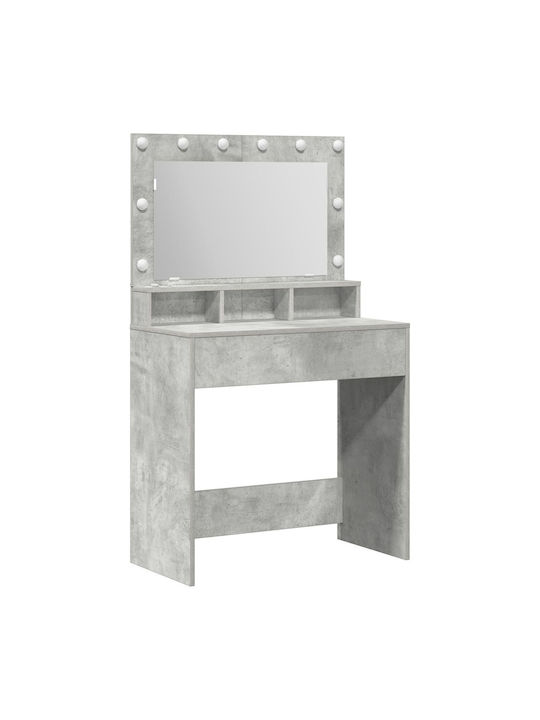 Bodenstehende Schminktisch Schlafzimmer Holz Grau Beton mit Spiegel 79x41x135cm