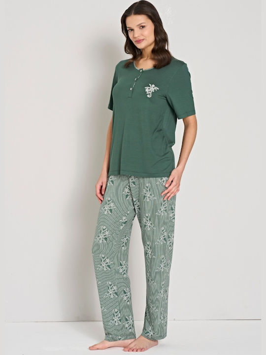 Pijadore Set Pijamale pentru Femei Dark Green
