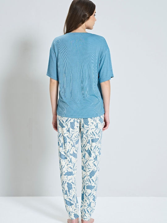 Pijadore Summer Women's Pyjama Set Blue
