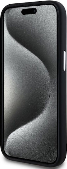 Karl Lagerfeld Script Logo Umschlag Rückseite Silikon / Kunststoff Schwarz (iPhone 15)