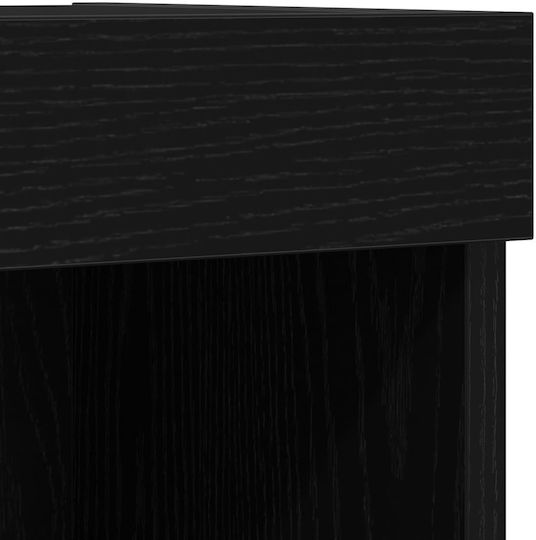 TV Stand with LED Lighting Black Oak L80xD30xH30cm