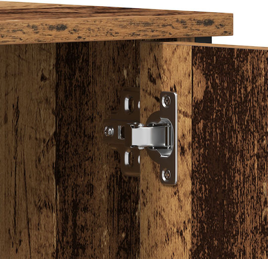 TV Stand Made of Metal and Wood Brown M100xD40xH50cm