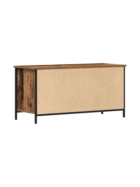TV-Ständer aus Metall & Massivholz Braun M100xT40xH50cm