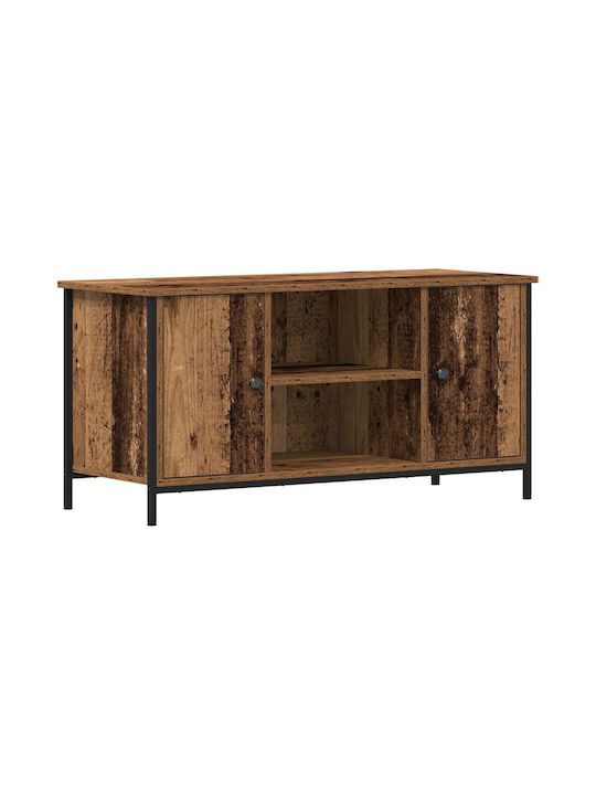 TV-Ständer aus Metall & Massivholz Braun M100xT40xH50cm