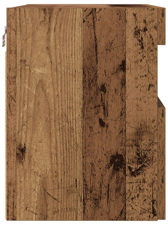 TV-Ständer mit LED-Beleuchtung Alt Holz M60xT30xH40cm