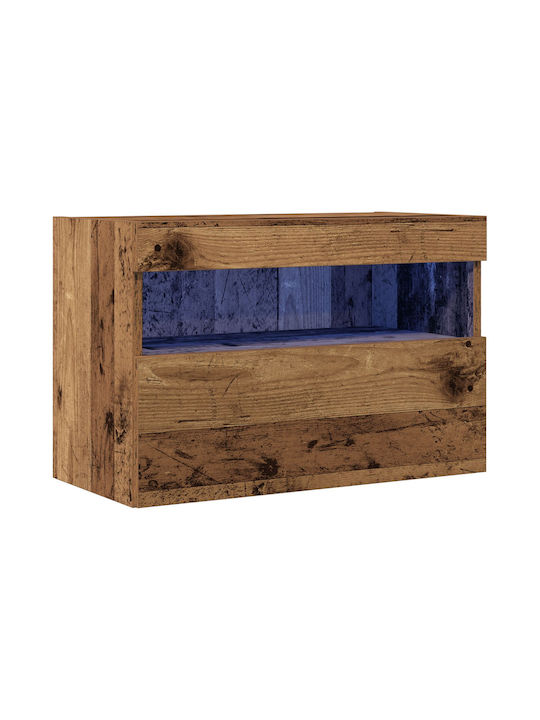 TV-Ständer mit LED-Beleuchtung Alt Holz M60xT30xH40cm