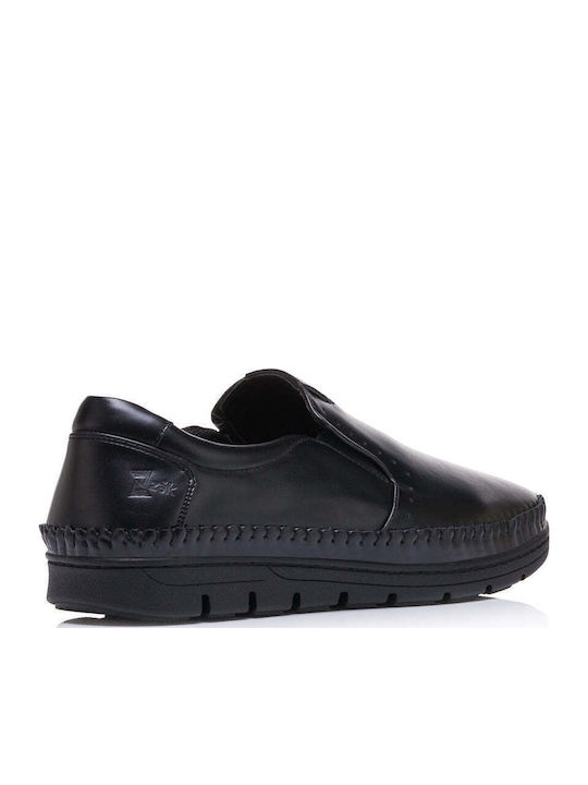 Men's Synthetic Leather Moccasins Black