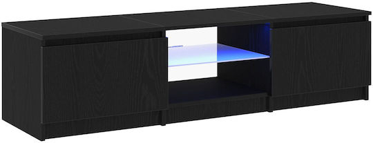 Έπιπλο TV με Φωτισμό Led Μαύρο Δρυς 140x40x35.5εκ. Έπιπλο TV με Φωτισμό Led Μαύρο Δρυς 140x40x35.5εκ.