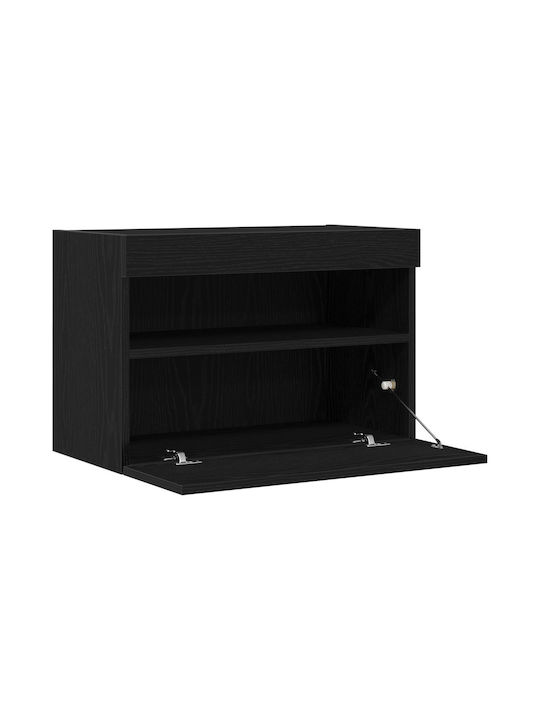 TV Stand with LED Lighting Black Oak L60xD30xH40cm