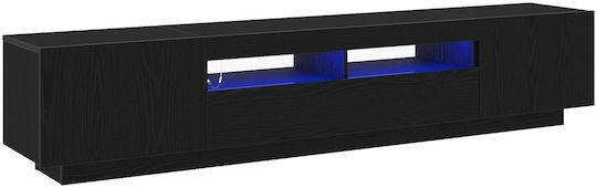 vidaXL TV-Ständer mit LED-Beleuchtung Schwarze Eiche M200xT35xH40cm