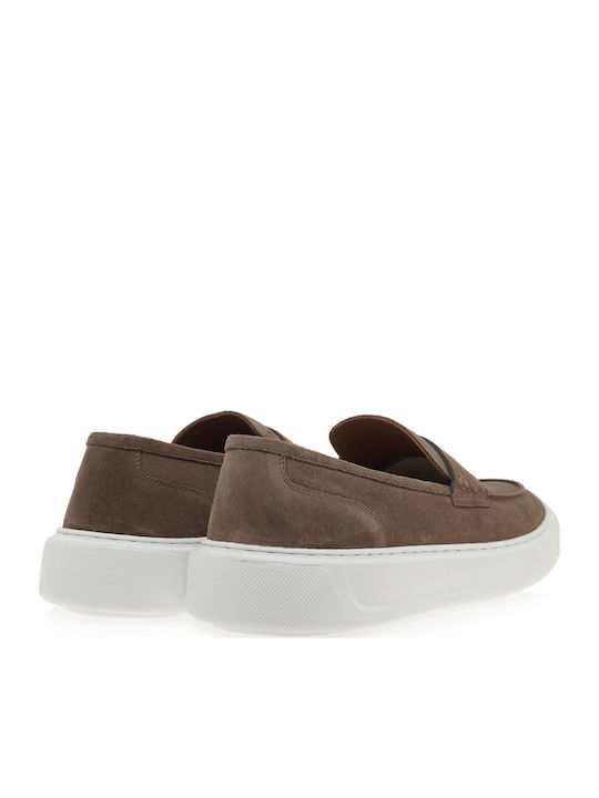 Suede Ανδρικά Loafers σε Καφέ Χρώμα
