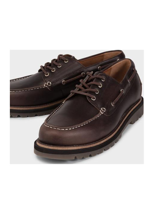 Jay Leder Herren Bootsschuhe in Brauner Farbe