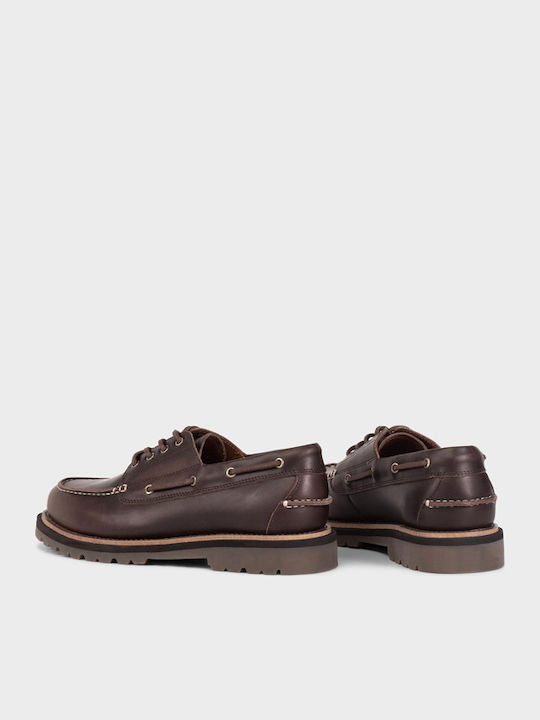 Jay Leder Herren Bootsschuhe in Brauner Farbe
