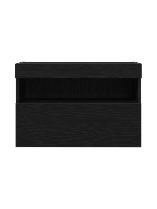 TV Stand with LED Lighting Black Oak L60xD30xH40cm